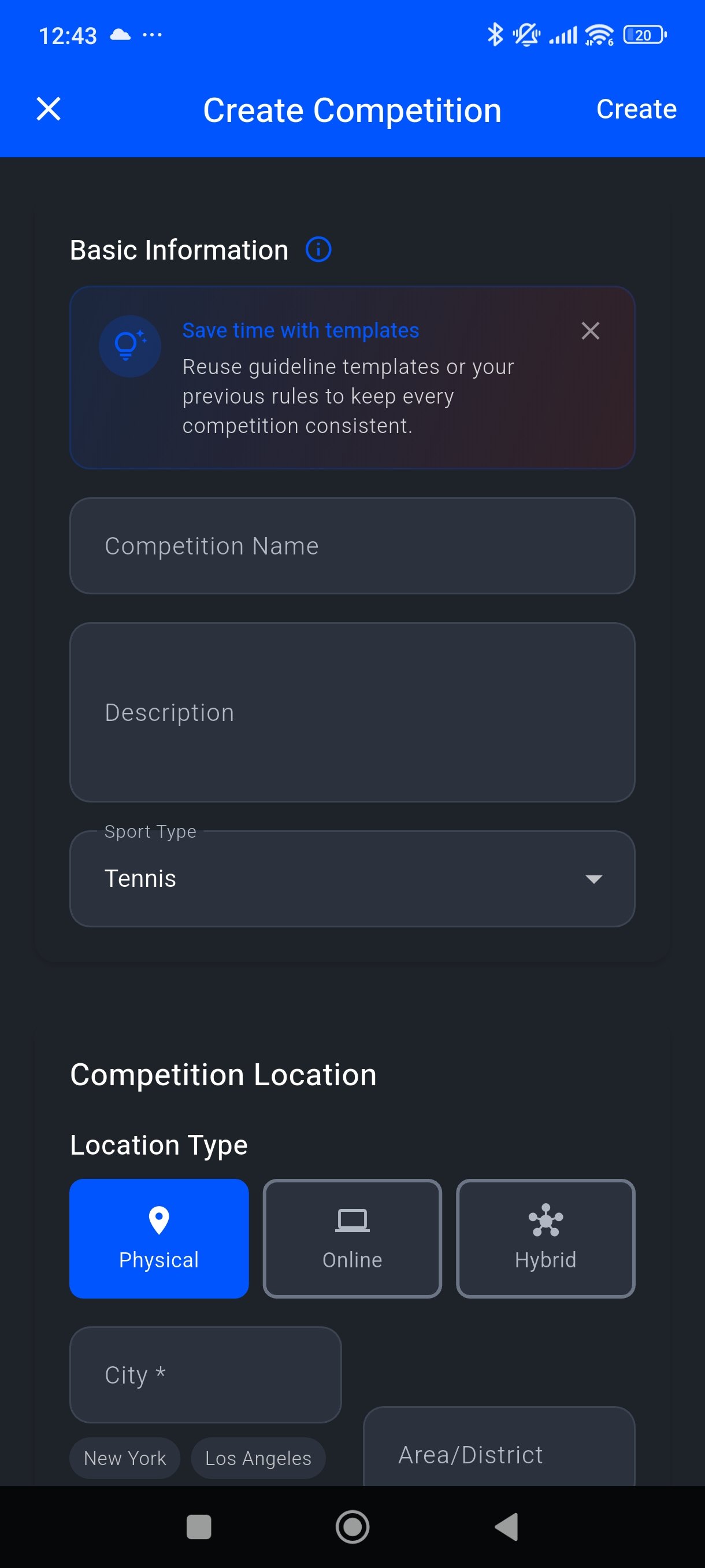 Tournament Bracket Screen